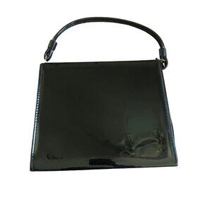 Vintage Aina Patent Leather Art Deco Gold Hardware Frame Handbag